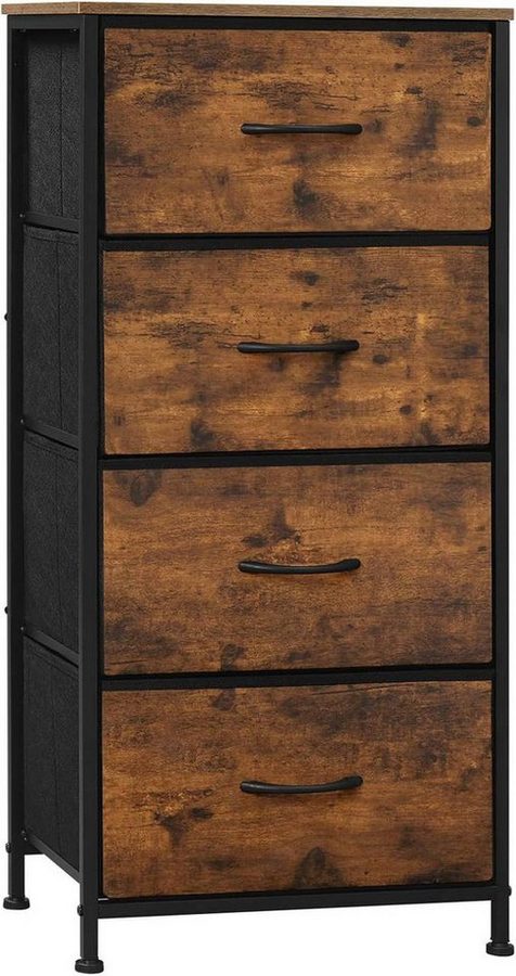 Woltu Kommode (1 St), schmal, mit 4 Schubladen aus Stoff, Sideboard von WOLTU