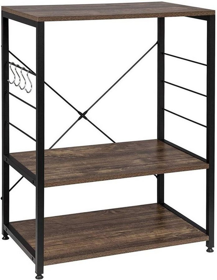 Woltu Standregal, 1-tlg., Standregal aus Holz & Metall mit 3 Ablagen für Küche von WOLTU