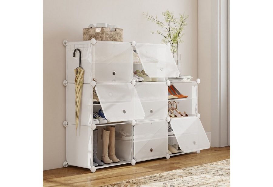 Sekey Schuhregal Schuhschrank Schuhaufbewahrung Platzsparend Schuhregal Schuhorganizer, mit 8 Fächern für 32 Paar Schuhe, 30 x 40 x 31 cm pro Fach, anpassbar von Sekey