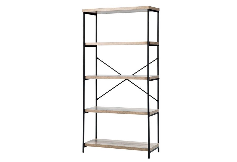 COSTWAY Bücherregal, 5 Ebenen, Standregal mit Metallrahmen, 79x35x160cm von COSTWAY
