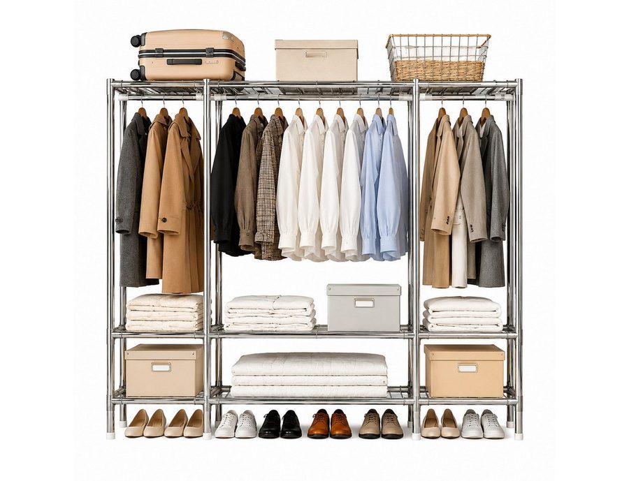 Toomoke Stoffschrank mit Kleiderstange, Faltschrank für Schlafzimmer (Kleiderschrank aus Stahlrohren mit Reißverschluss und Staubschutz) Abnehmbarer Bezug, 165 × 170 × 45 cm, ca. 5,7 kg von Toomoke