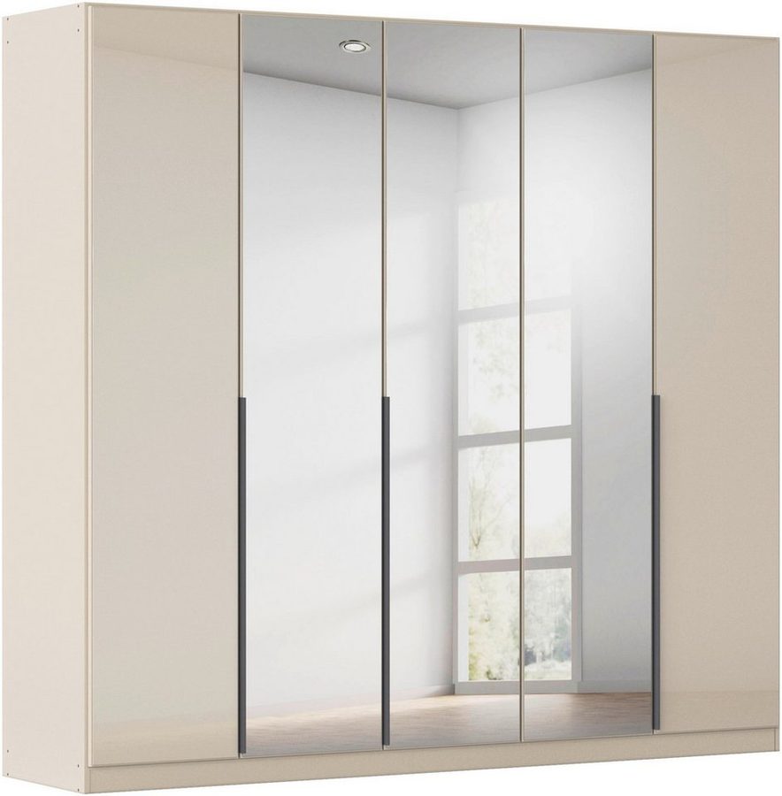 OTTO home Drehtürenschrank Kleiderschrank Schrank Garderobe AGORDO mit Glasfront und Spiegel (in zwei Griff-Farben, Breiten 91-405 cm) durchdachte Innenausstattung, in 8 Breiten und 2 Höhen MADE IN GERMANY