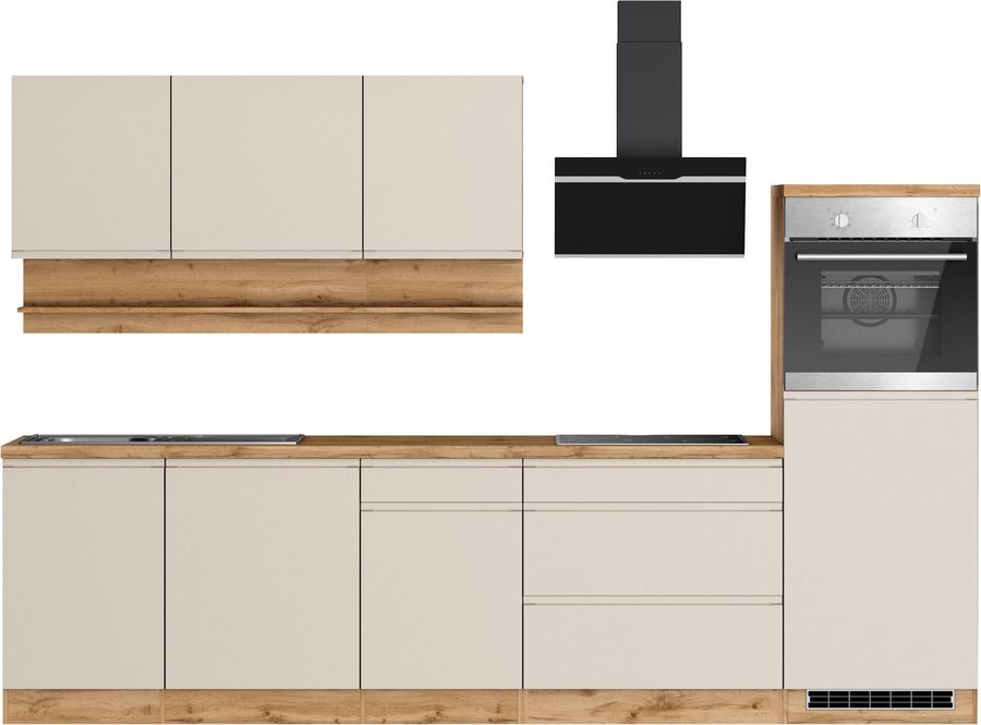KOCHSTATION Küchenzeile KS-Virginia,neu in verbesserter Ausführung, Breite 300 cm, Soft-Close, wahlweise mit E-Geräten