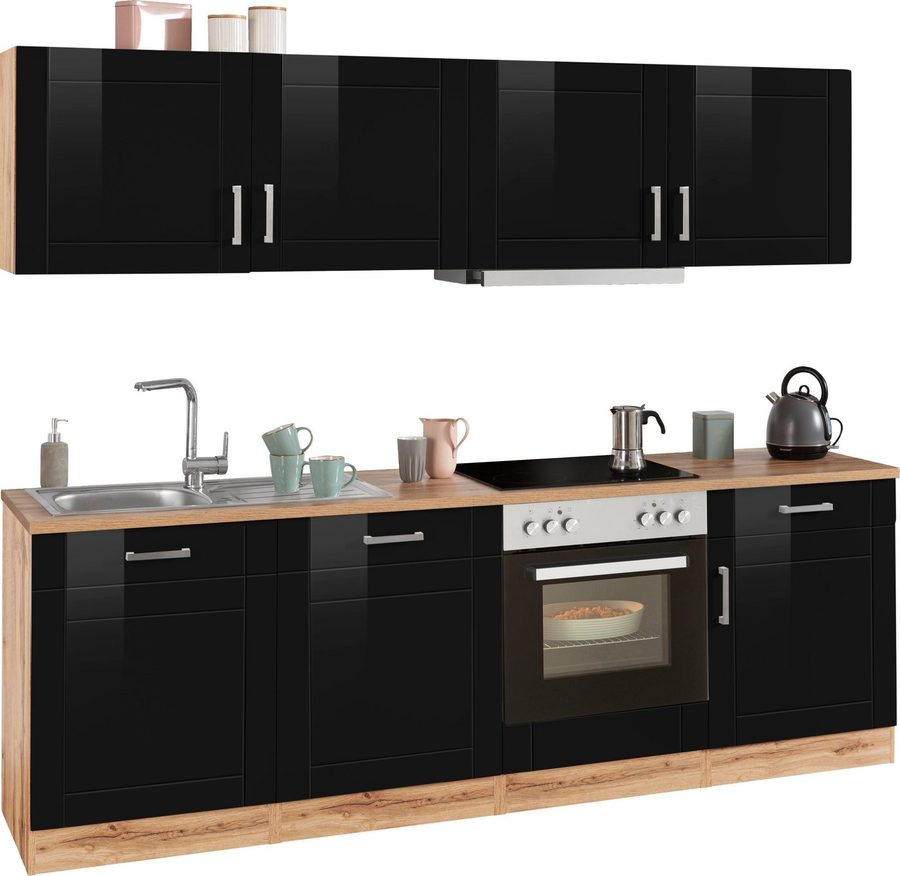 KOCHSTATION Küchenzeile KS-Tinnum, mit E-Geräten, Breite 240 cm