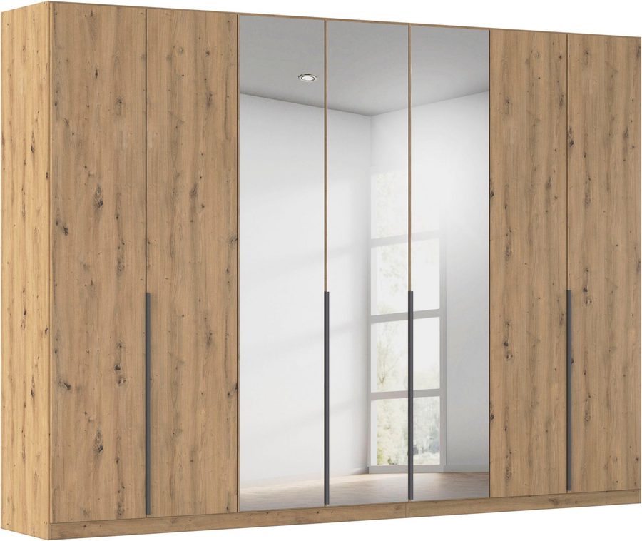 OTTO home Drehtürenschrank Kleiderschrank Schrank Garderobe AGORDO mit Dekor- oder Hochglanzfront (in zwei Griff-Farben, Breiten 91-405 cm) durchdachte Innenausstattung, in 8 Breiten und 2 Höhen MADE IN GERMANY