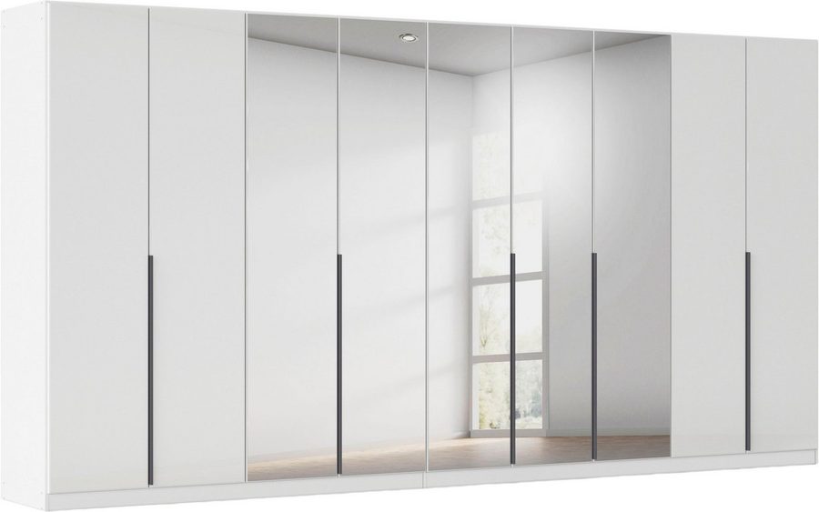 OTTO home Drehtürenschrank Kleiderschrank Schrank Garderobe AGORDO mit Glasfront und Spiegel (in zwei Griff-Farben, Breiten 91-405 cm) durchdachte Innenausstattung, in 8 Breiten und 2 Höhen MADE IN GERMANY