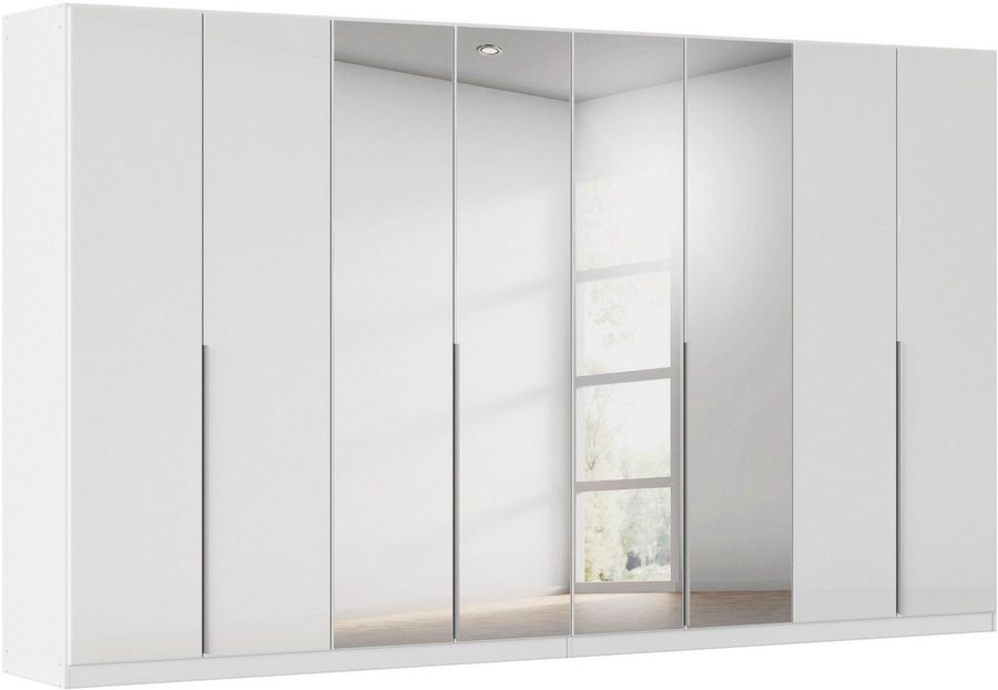 OTTO home Drehtürenschrank Kleiderschrank Schrank Garderobe AGORDO mit Glasfront und Spiegel (in zwei Griff-Farben, Breiten 91-405 cm) durchdachte Innenausstattung, in 8 Breiten und 2 Höhen MADE IN GERMANY