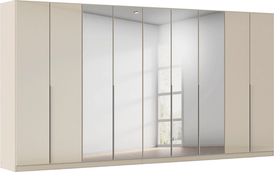 OTTO home Drehtürenschrank Kleiderschrank Schrank Garderobe AGORDO mit Glasfront und Spiegel (in zwei Griff-Farben, Breiten 91-405 cm) durchdachte Innenausstattung, in 8 Breiten und 2 Höhen MADE IN GERMANY