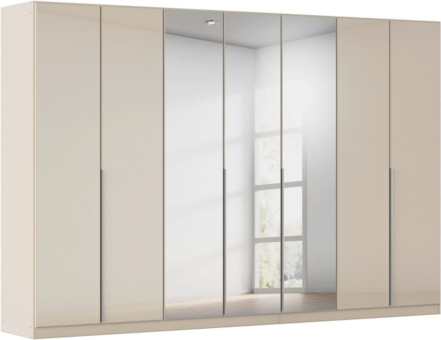 OTTO home Drehtürenschrank Kleiderschrank Schrank Garderobe AGORDO mit Glasfront und Spiegel (in zwei Griff-Farben, Breiten 91-405 cm) durchdachte Innenausstattung, in 8 Breiten und 2 Höhen MADE IN GERMANY