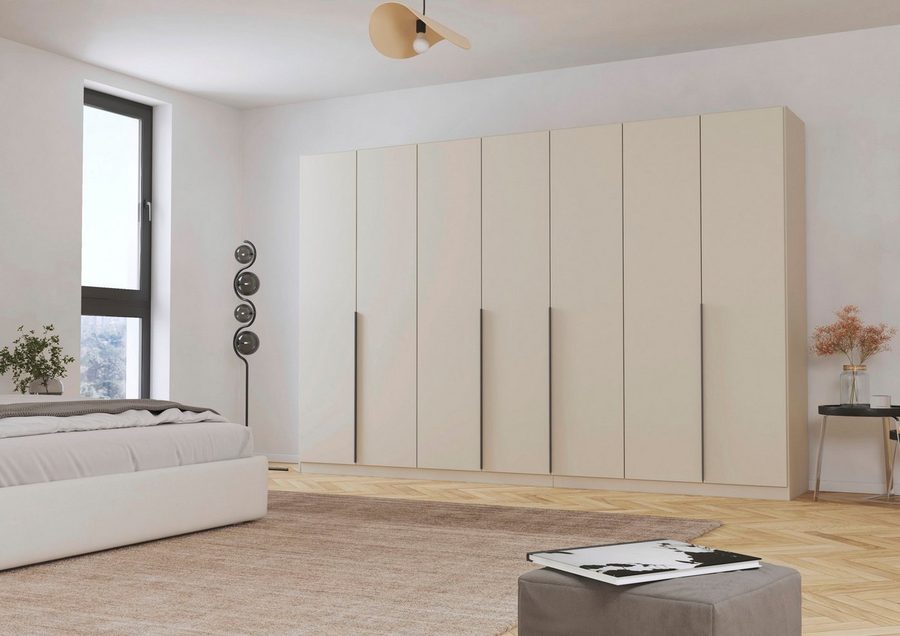 OTTO home Drehtürenschrank Kleiderschrank Schrank Garderobe AGORDO Schlafzimmer (in zwei Griff-Farben, Breiten 91-405 cm, Dekor- oder Hochglanzfront) durchdachte Innenausstattung, in 8 Breiten und 2 Höhen MADE IN GERMANY