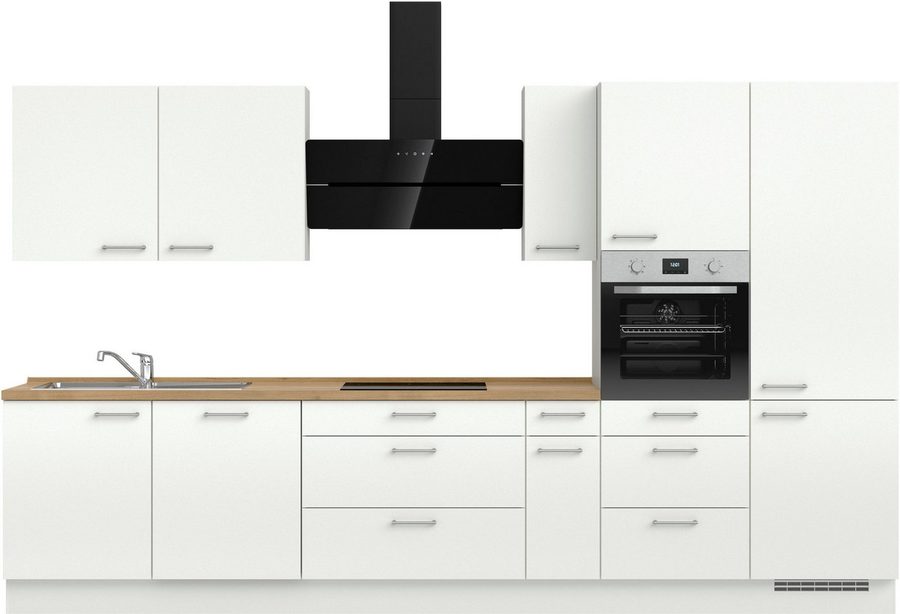 nobilia® Küchenzeile "Laser II", NEU: individuell anpassbar mit gratis Profi-Beratung, vormontiert, 360 cm breit, optional mit verschiedenen E‑Geräte-Sets