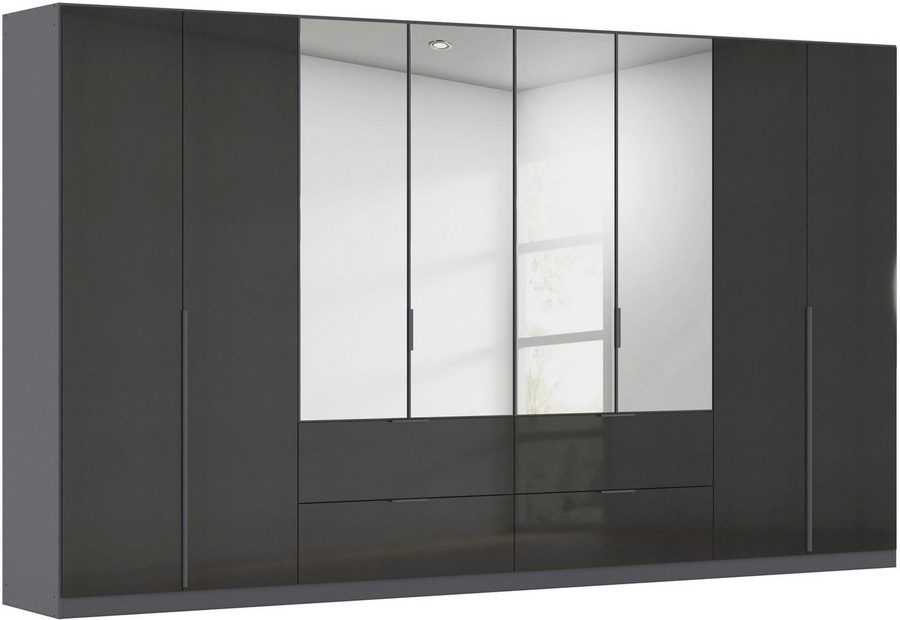 OTTO home Drehtürenschrank Kleiderschrank Schrank Garderobe AGORDO mit Dekor- oder Hochglanzfront (in zwei Griff-Farben, Breiten 91-360 cm) mit Außenschubkästen, in 7 Breiten und 2 Höhen MADE IN GERMANY