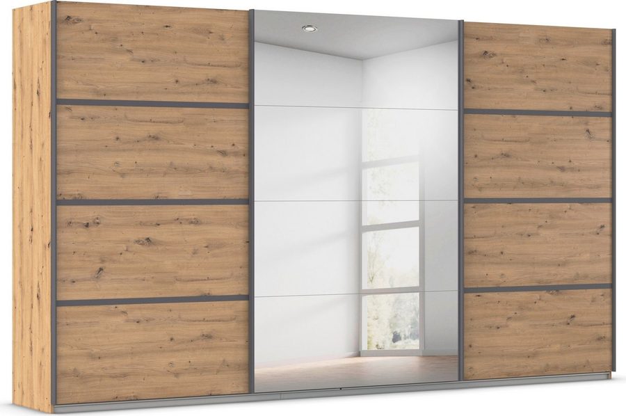 OTTO home Kleiderschrank Mehrzweckschrank Aktenschrank Möbel Mietswohnung Schlafzimmer AVOLA (3 verschiedene Ausstattungen BASIC/CLASSIC/PREMIUM (inkl. SOFT-CLOSE) mit eleganten Zierleisten in Chrom, Schwarz oder Weiß MADE IN GERMANY