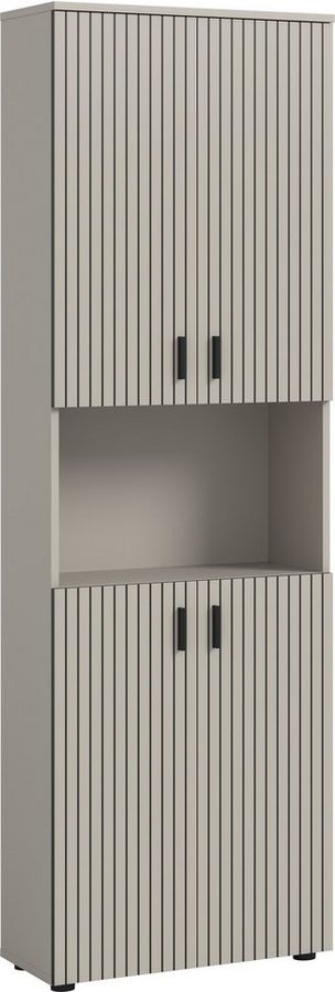 welltime Hochschrank MANI, Höhe: 192 cm, Paneeloptik, 1 offenes Fach, 8 Fächer Hochschrank, Bad-Hochschrank, Bad-Schrank, Bad, Badezimmer von welltime