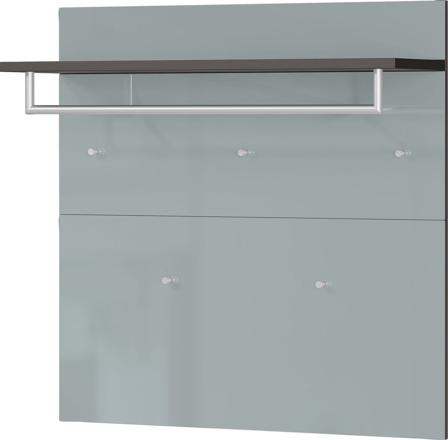 GERMANIA Garderobenpaneel Oakland mit Glasfront, Breite: 97 cm, mit Ablageboden, Stange und Haken aus Metall von Germania