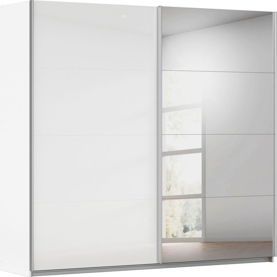 OTTO home Schwebetürenschrank Kleiderschrank Schrank Garderobe Schlafzimmerschrank THANOS (3 verschiedene Ausstattungen BASIC/CLASSIC/PREMIUM (inkl. SOFT-CLOSE) Optional mit Spiegel, Metall-Griffleisten alufarben MADE IN GERMANY