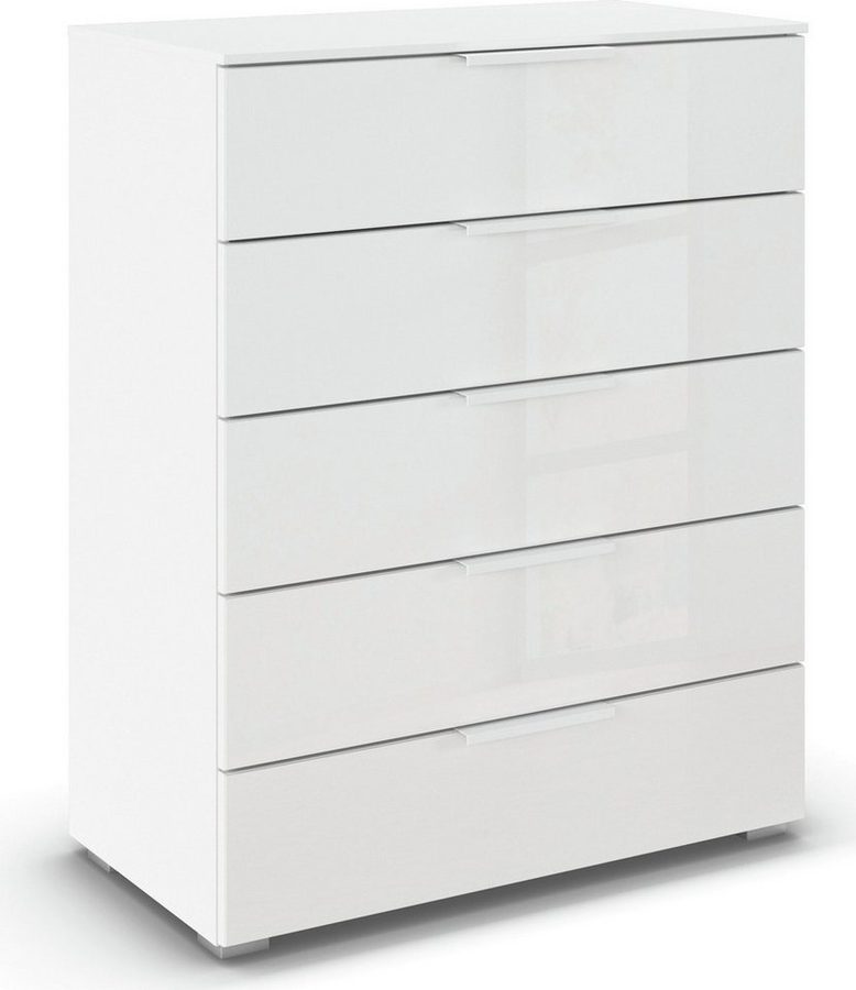 rauch Schubkastenkommode Highboard Sideboard Kommode MONTCLAR Frontauswahl Dekor/Hochglanz/Glas (in 2 Breiten: 40 oder 80 cm / Höhe 100 cm, inkl. Soft-Close-Funktion), mit 5 geräumigen Schubladen, viele Griffvarianten MADE IN GERMANY