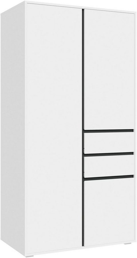 Home affaire Kleiderschrank NULA, Schlafzimmerschrank, Garderobe, Schrank (1-St., in verschiedenen Ausführungen und Farben erhältlich) 3 Türen, 2 Schubkästen, 1 E-Boden, 5 K-Böden, 1 Kleiderstange von home affaire