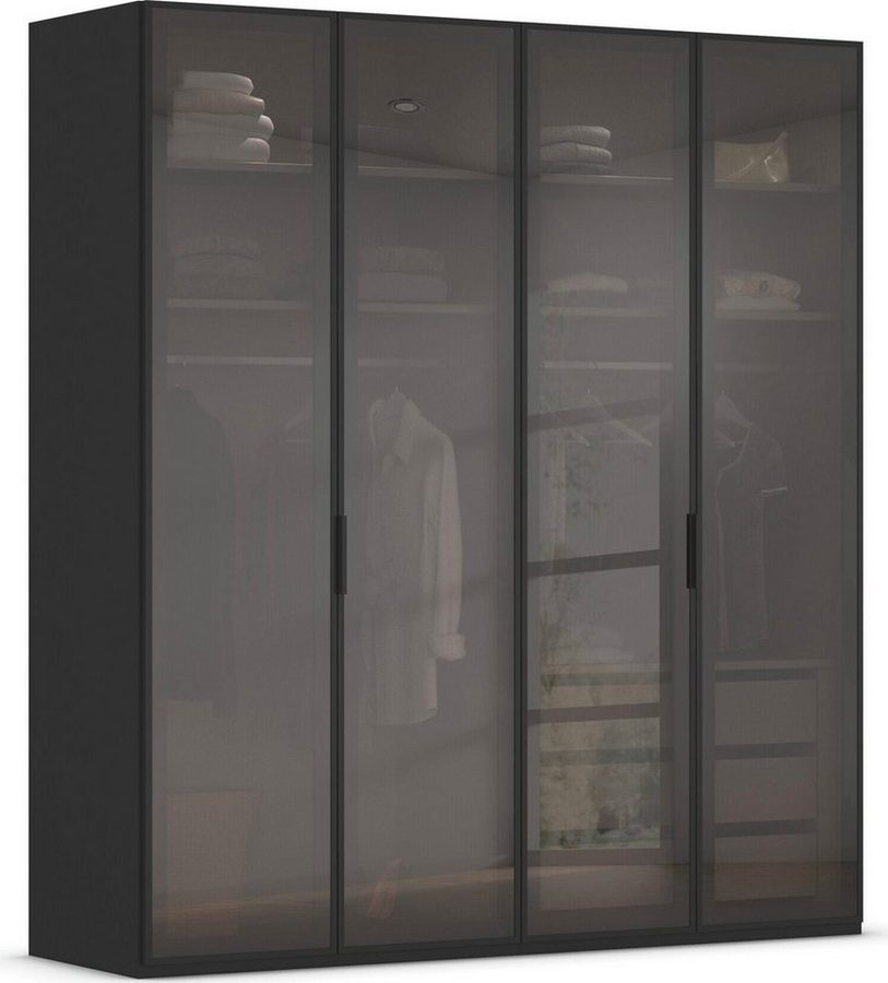 rauch Kleiderschrank Schrank Garderobe SKAT SHINE Breiten 151/201/251/301cm, Höhe 223/235cm (3 verschiedene Ausstattungen BASIC/CLASSIC/PREMIUM (inkl. SOFT-CLOSE) edle Schrankfront mit hochwertigen Glasrahmentüren MADE IN GERMANY