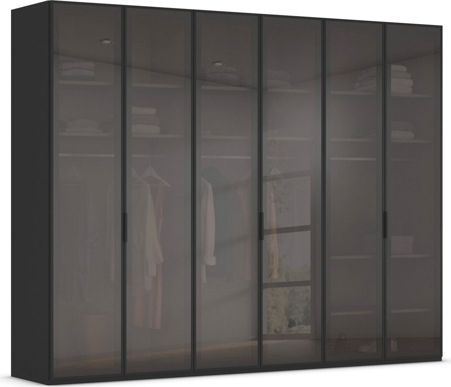 rauch Kleiderschrank Schrank Garderobe SKAT SHINE Breiten 151/201/251/301cm, Höhe 223/235cm (3 verschiedene Ausstattungen BASIC/CLASSIC/PREMIUM (inkl. SOFT-CLOSE) edle Schrankfront mit hochwertigen Glasrahmentüren MADE IN GERMANY