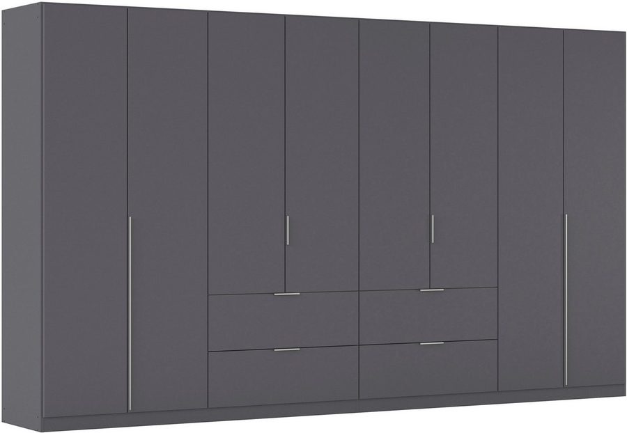 OTTO home Drehtürenschrank Kleiderschrank Schrank Garderobe AGORDO mit Dekor- oder Hochglanzfront (in zwei Griff-Farben, Breite 360 cm) mit Außenschubkästen, Serie in 7 Breiten und 2 Höhen MADE IN GERMANY
