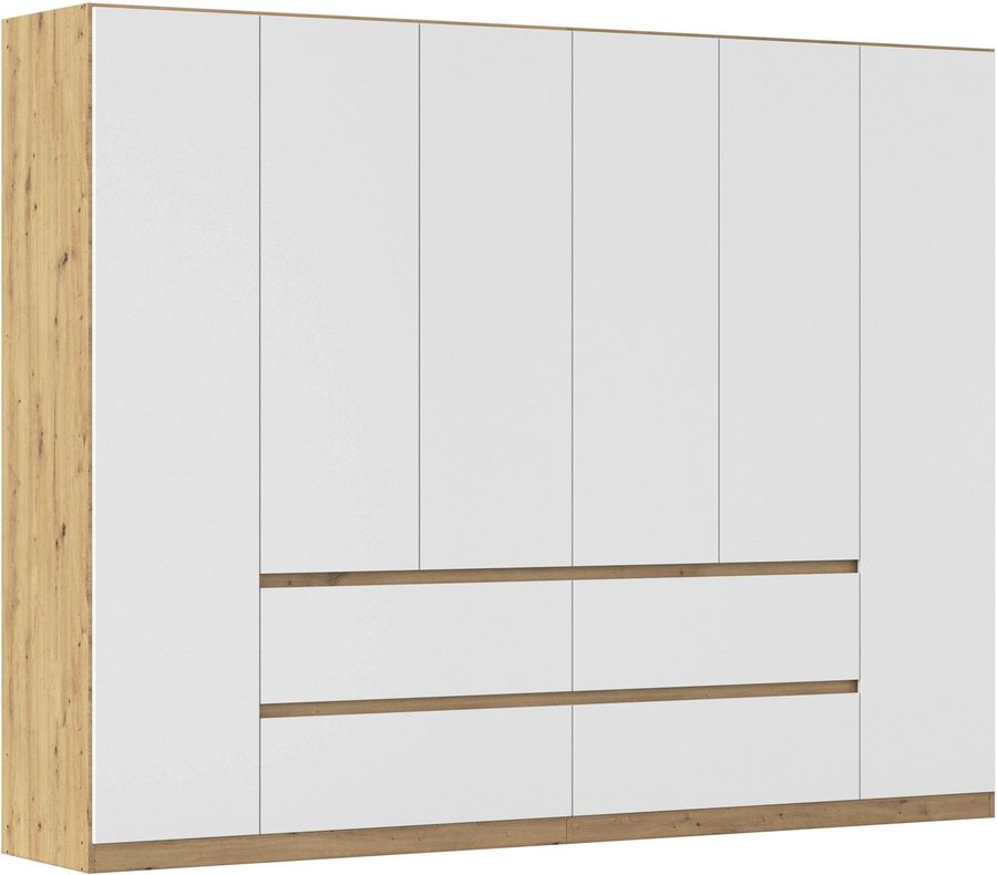 rauch Drehtürenschrank Mehrzweckschrank Aktenschrank Mietswohnung Garderobe MAINZ 271cm breit (3 verschiedene Ausstattungen BASIC/CLASSIC/PREMIUM (inkl. SOFT-CLOSE) grifflose Front, Außentüren mit Push-to-Open Funktion MADE IN GERMANY