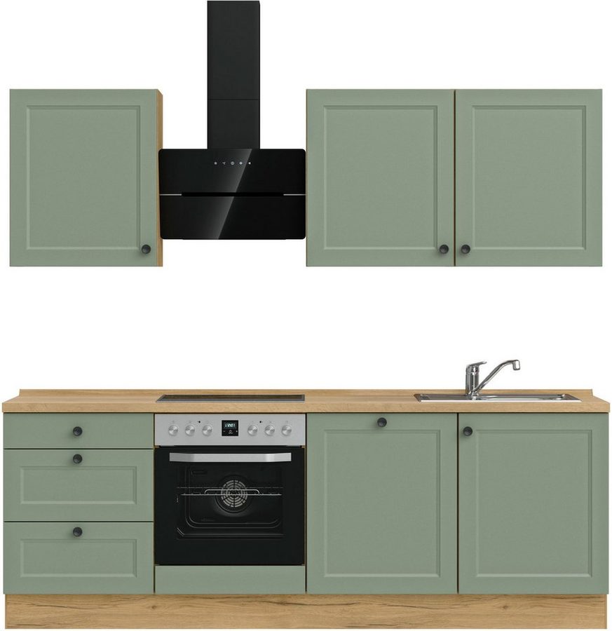nobilia® Küchenzeile "Cascada II", NEU: individuell anpassbar mit gratis Profi-Beratung, vormontiert, Breite 240 cm, Ausrichtung wählbar, wahlw. mit E-Geräten