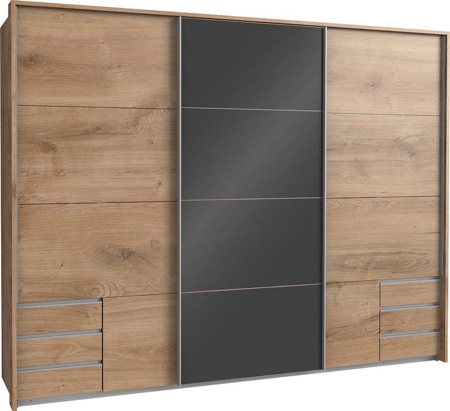 Wimex Schwebetürenschrank Valencia mit Glaselementen und Schubkästen