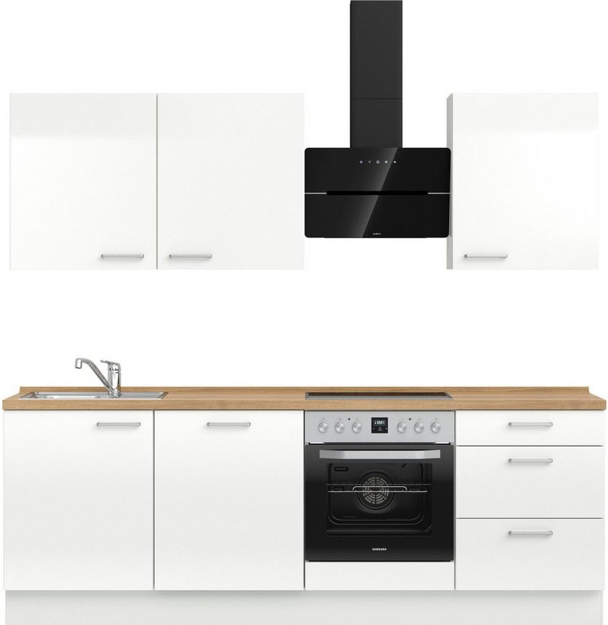 nobilia® Küchenzeile "Flash II", NEU: individuell anpassbar mit gratis Profi-Beratung, vormontiert, Breite 240 cm, Ausrichtung wählbar, wahlw. mit E-Geräten