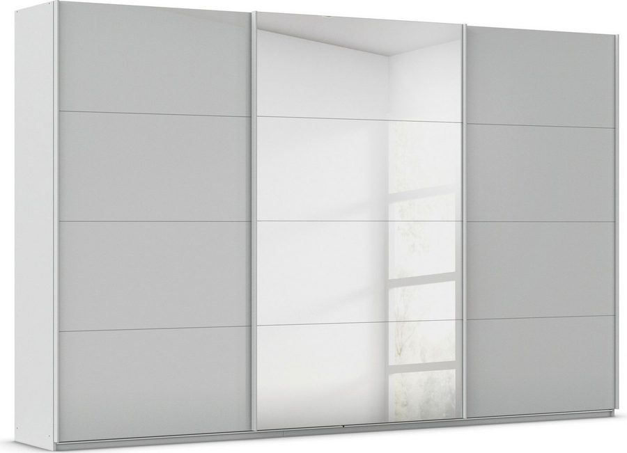OTTO home Schwebetürenschrank Kleiderschrank Kleiderschränke Schrank Garderobe AGORDO mit Glasfront (Breiten 203/271/315/360 cm, Höhen 210/229 cm) durchdachte Innenausstattung, in 4 Breiten und 2 Höhen MADE IN GERMANY