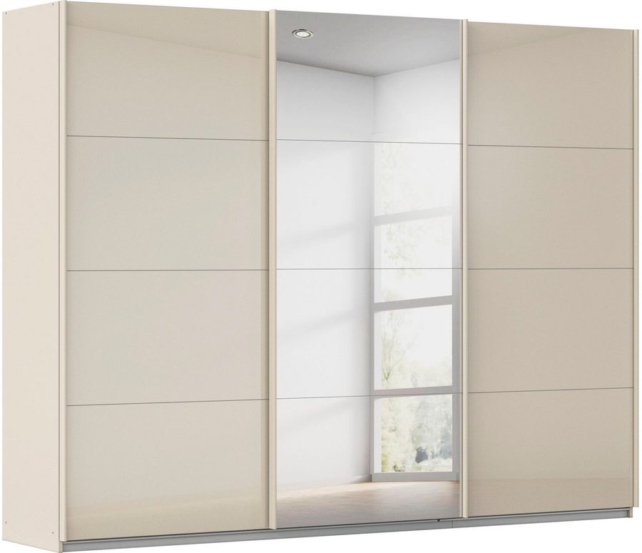OTTO home Schwebetürenschrank Kleiderschrank Kleiderschränke Schrank Garderobe AGORDO mit Glasfront (Breiten 203/271/315/360 cm, Höhen 210/229 cm) durchdachte Innenausstattung, in 4 Breiten und 2 Höhen MADE IN GERMANY