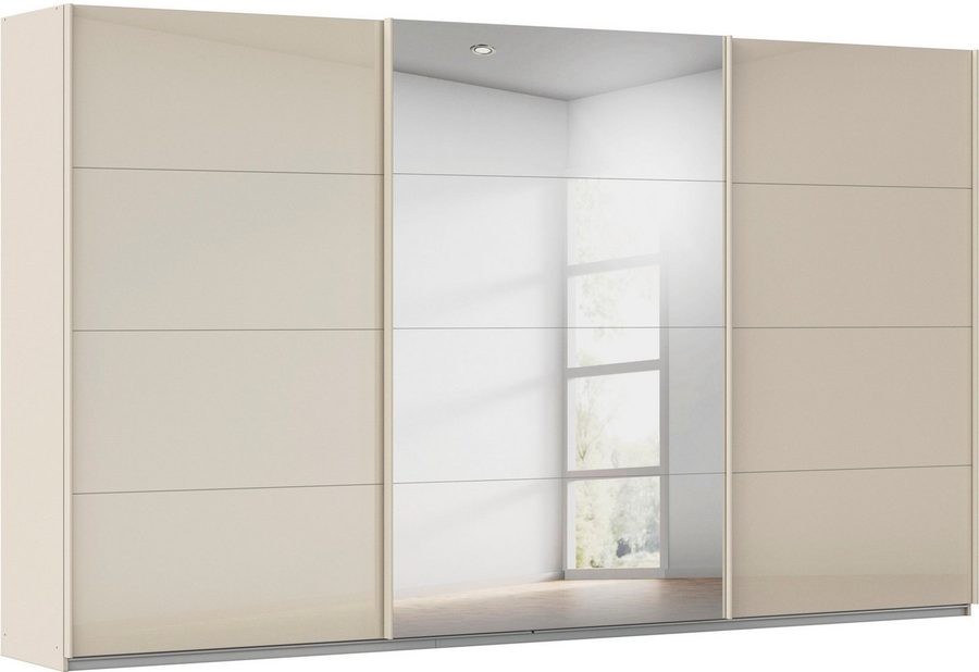 OTTO home Schwebetürenschrank Kleiderschrank Kleiderschränke Schrank Garderobe AGORDO mit Glasfront (Breiten 203/271/315/360 cm, Höhen 210/229 cm) durchdachte Innenausstattung, in 4 Breiten und 2 Höhen MADE IN GERMANY