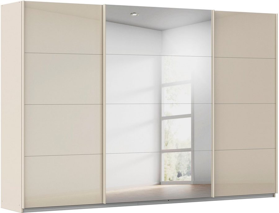OTTO home Schwebetürenschrank Kleiderschrank Kleiderschränke Schrank Garderobe AGORDO mit Glasfront (Breiten 203/271/315/360 cm, Höhen 210/229 cm) durchdachte Innenausstattung, in 4 Breiten und 2 Höhen MADE IN GERMANY