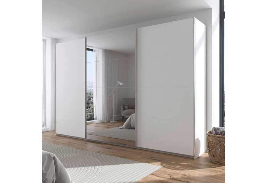 OTTO home Schwebetürenschrank Kleiderschrank Schrank Schlafzimmerschrank Garderobe AGORDO (Breiten 203/271/315/360 cm in drei Griff-Farben - NEU: Farbe SCHWARZ) Top Innenausstattung, in 4 Breiten und 2 Höhen MADE IN GERMANY