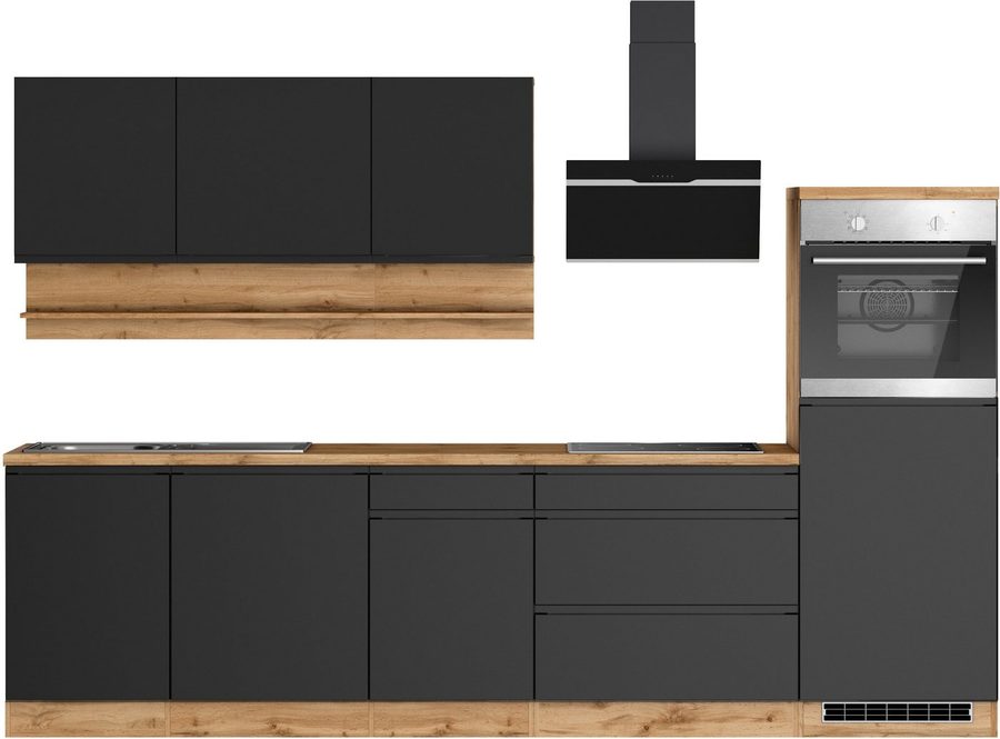 KOCHSTATION Küchenzeile KS-Virginia,neu in verbesserter Ausführung, Breite 300 cm, Soft-Close, wahlweise mit E-Geräten
