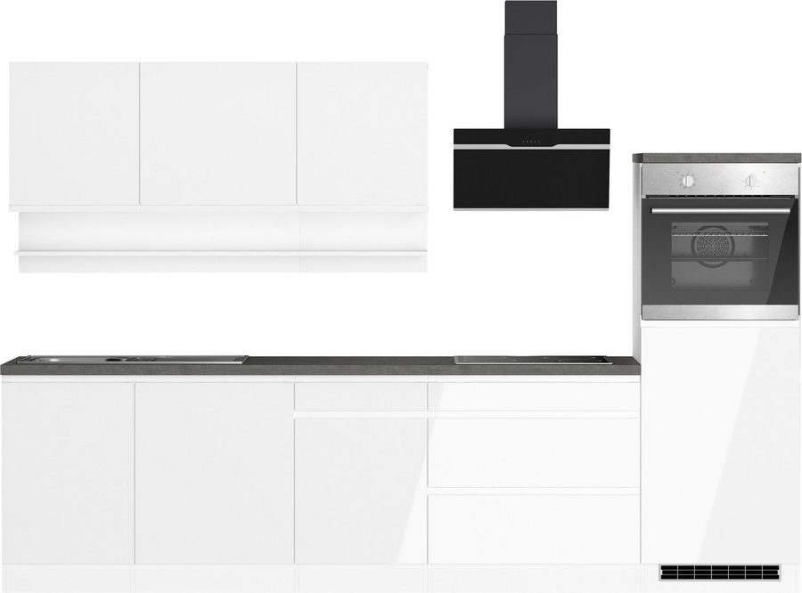 KOCHSTATION Küchenzeile KS-Virginia,neu in verbesserter Ausführung, Breite 300 cm, Soft-Close, wahlweise mit E-Geräten