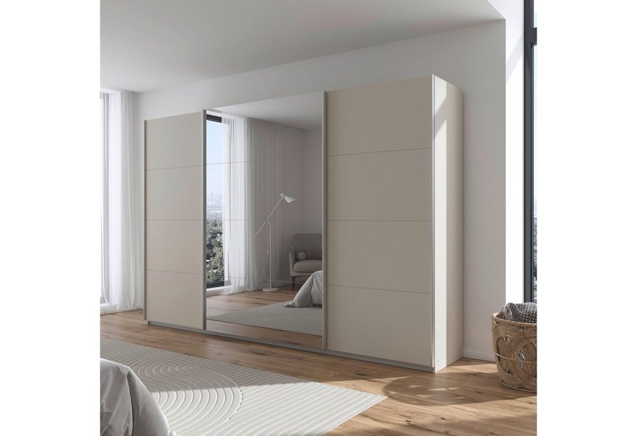 OTTO home Schwebetürenschrank Kleiderschrank Schrank Schlafzimmerschrank Garderobe AGORDO (Breiten 203/271/315/360 cm in drei Griff-Farben - NEU: Farbe SCHWARZ) Top Innenausstattung, in 4 Breiten und 2 Höhen MADE IN GERMANY