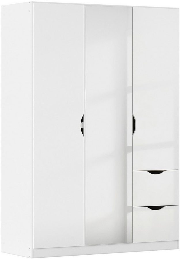 rauch Kleiderschrank Freiham Kleiderschrank Garderobenschrank Nischenlösung mit Spiegel und Schubkästen, Griffmulden, Schlafzimmerschrank Schrank von Rauch