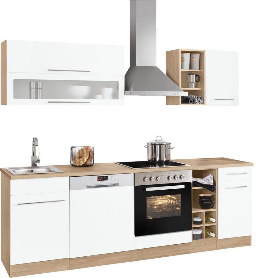 KOCHSTATION Küchenzeile KS-Eton, mit E-Geräten, Breite 240 cm