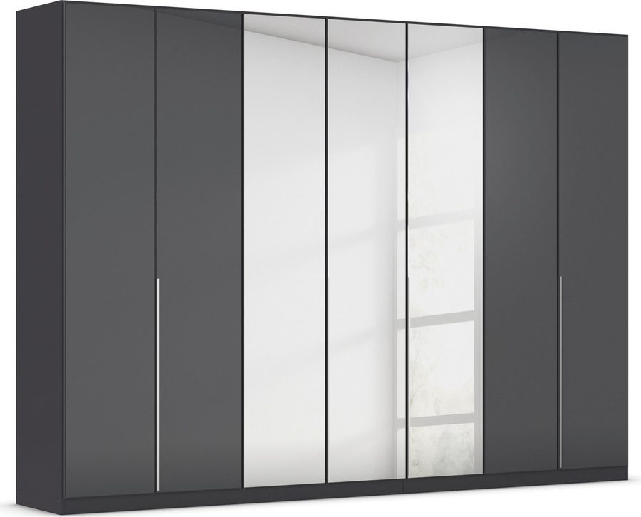 OTTO home Drehtürenschrank Kleiderschrank Schrank Garderobe AGORDO mit Glasfront und Spiegel (in zwei Griff-Farben, Breiten 91-405 cm) durchdachte Innenausstattung, in 8 Breiten und 2 Höhen MADE IN GERMANY