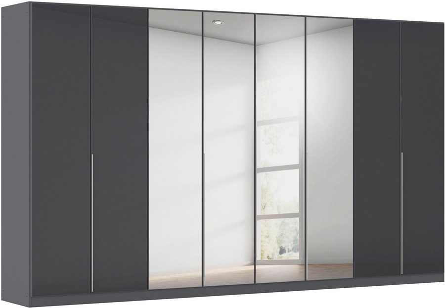 OTTO home Drehtürenschrank Kleiderschrank Schrank Garderobe AGORDO mit Glasfront und Spiegel (in zwei Griff-Farben, Breiten 91-405 cm) durchdachte Innenausstattung, in 8 Breiten und 2 Höhen MADE IN GERMANY