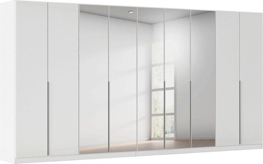 OTTO home Drehtürenschrank Kleiderschrank Schrank Garderobe AGORDO mit Glasfront und Spiegel (in zwei Griff-Farben, Breiten 91-405 cm) durchdachte Innenausstattung, in 8 Breiten und 2 Höhen MADE IN GERMANY