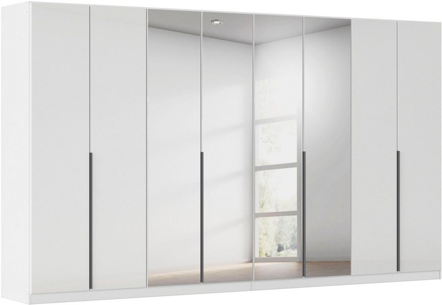 OTTO home Drehtürenschrank Kleiderschrank Schrank Garderobe AGORDO mit Glasfront und Spiegel (in zwei Griff-Farben, Breiten 91-405 cm) durchdachte Innenausstattung, in 8 Breiten und 2 Höhen MADE IN GERMANY