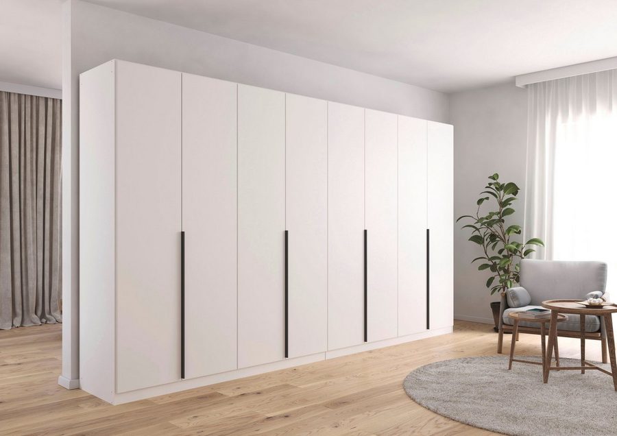 OTTO home Drehtürenschrank Kleiderschrank Schrank Garderobe AGORDO Schlafzimmer (in zwei Griff-Farben, Breiten 91-405 cm, Dekor- oder Hochglanzfront) durchdachte Innenausstattung, in 8 Breiten und 2 Höhen MADE IN GERMANY