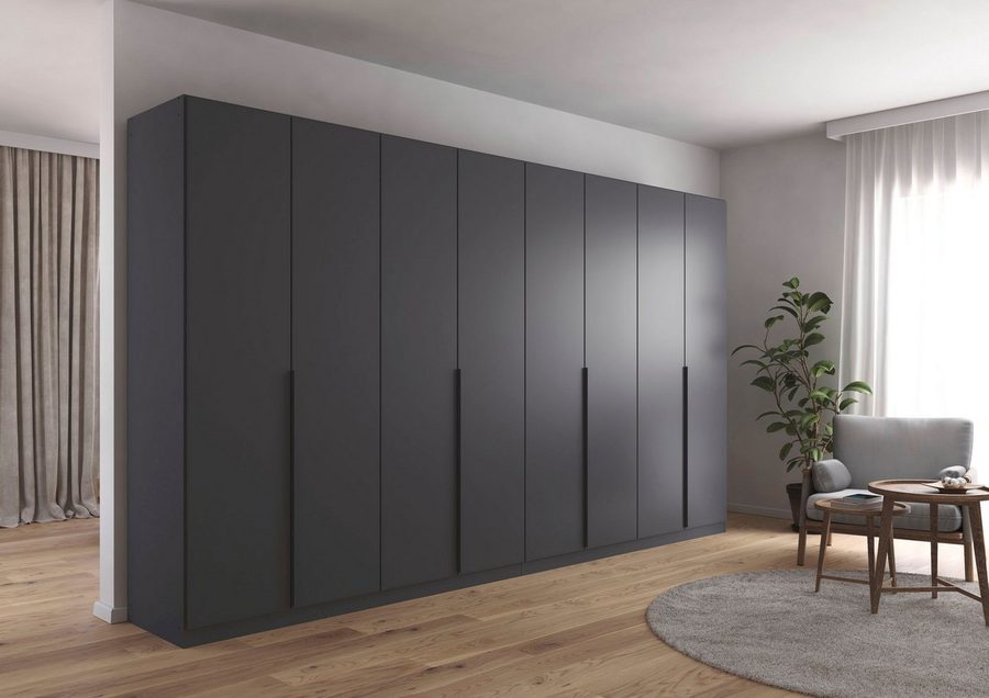 OTTO home Drehtürenschrank Kleiderschrank Schrank Garderobe AGORDO Schlafzimmer (in zwei Griff-Farben, Breiten 91-405 cm, Dekor- oder Hochglanzfront) durchdachte Innenausstattung, in 8 Breiten und 2 Höhen MADE IN GERMANY