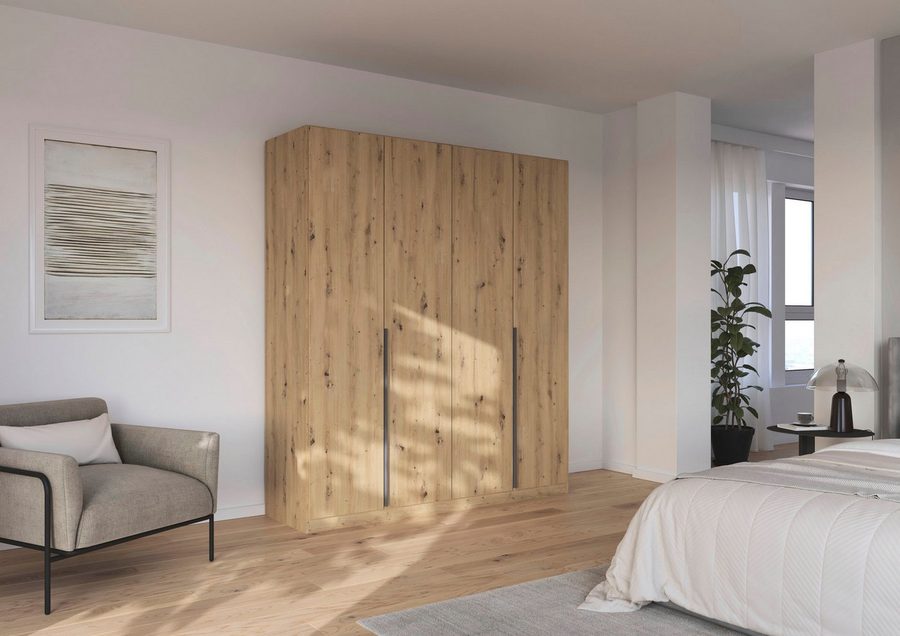 OTTO home Kleiderschrank Schrank Schlafzimmer Garderobe Stauraum AGORDO Front Dekor/Hochglanz (in zwei Griff-Farben, Breiten 91-405 cm, Dekor- oder Hochglanzfront) durchdachte Innenausstattung, in 8 Breiten und 2 Höhen MADE IN GERMANY von OTTO home