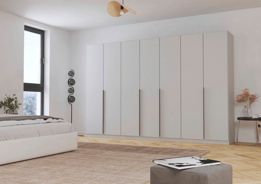 OTTO home Drehtürenschrank Kleiderschrank Schrank Garderobe AGORDO Schlafzimmer (in zwei Griff-Farben, Breiten 91-405 cm, Dekor- oder Hochglanzfront) durchdachte Innenausstattung, in 8 Breiten und 2 Höhen MADE IN GERMANY