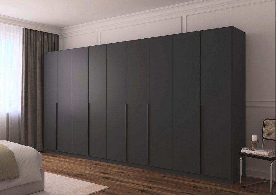 OTTO home Drehtürenschrank Kleiderschrank Schrank Garderobe AGORDO Schlafzimmer (in zwei Griff-Farben, Breiten 91-405 cm, Dekor- oder Hochglanzfront) durchdachte Innenausstattung, in 8 Breiten und 2 Höhen MADE IN GERMANY