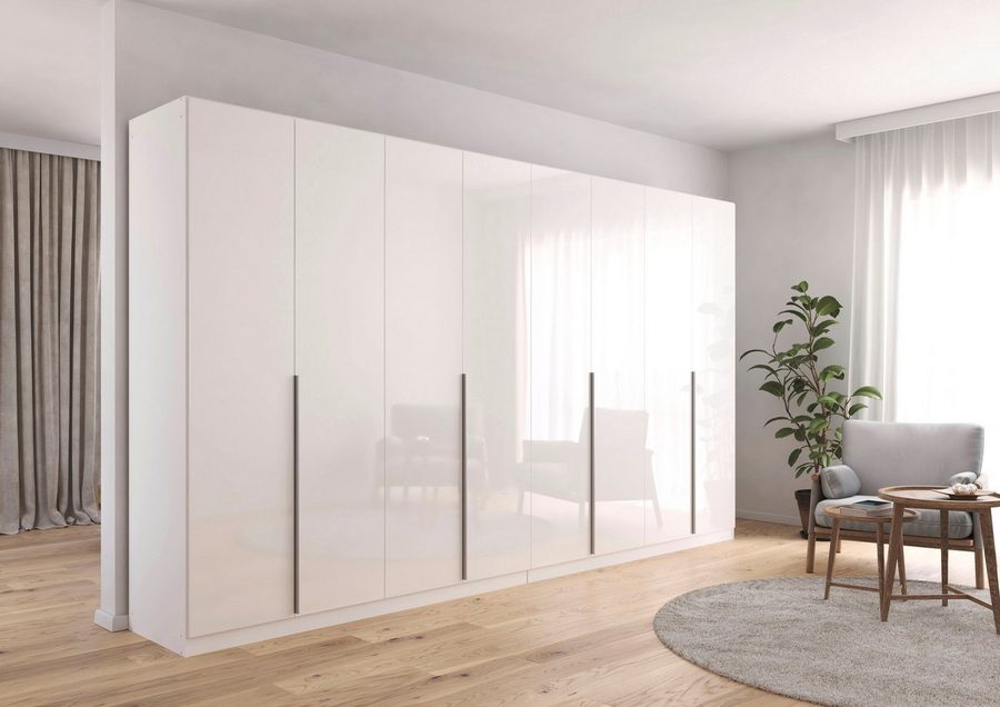 OTTO home Drehtürenschrank Kleiderschrank Schrank Garderobe AGORDO Schlafzimmer (in zwei Griff-Farben, Breiten 91-405 cm, Dekor- oder Hochglanzfront) durchdachte Innenausstattung, in 8 Breiten und 2 Höhen MADE IN GERMANY