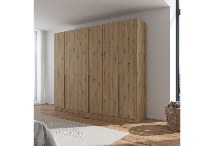 OTTO home Drehtürenschrank Kleiderschrank Schrank Garderobe AGORDO Schlafzimmer (in zwei Griff-Farben, Breiten 91-405 cm, Dekor- oder Hochglanzfront) durchdachte Innenausstattung, in 8 Breiten und 2 Höhen MADE IN GERMANY
